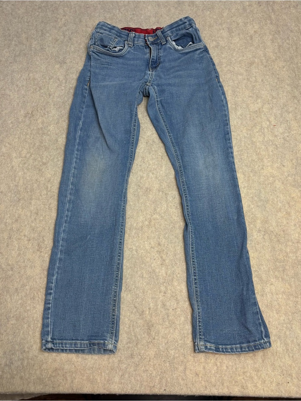Boys size 14 Regular with adjustable waist -Classic Straight Blue Jeans